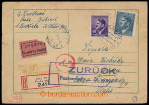 196506 - 1943 DOPRAVA ZASTAVENA  R+Ex-lístek zaslaný do italského 