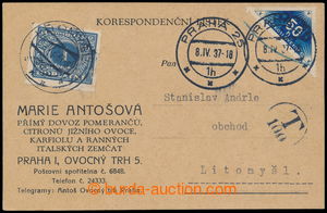 196530 - 1937 firemní lístek nesprávně vyplacený Doruční zn. 5