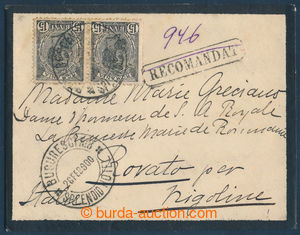 196532 - 1900 Reg letter to Italy, franked on front also back side wi