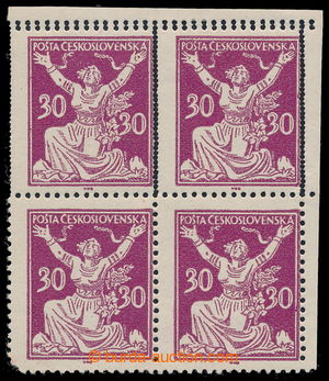 196571 -  Pof.153A, 30h fialová, HZ 14, 4-blok s dvojitou perforací