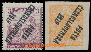 196582 -  Pof.102Pp, value 3f + Pof.125zPp, Newspaper stamp 2f; both 