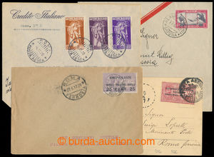 196591 - 1917-1932 comp. 4 philatelic entires with mounted airmail st
