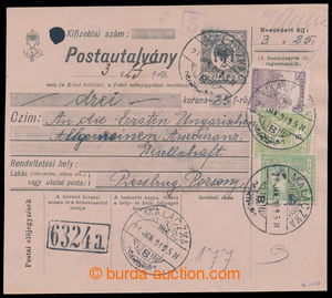 196611 - 1919 TURUL / larger part Hungarian post. dispatch-note with 