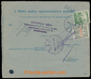 196616 - 1919 SPĚŠNÁ 1916 / larger part Hungarian C.O.D. order wit