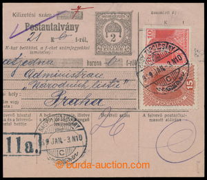 196643 - 1919 SMÍŠENÁ FRANKATURA  Hungarian p.stat dispatch-note f