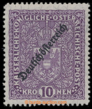 196689 - 1919 ANK.246 IIb, Coat of arms 10K violet, close format; min