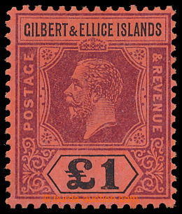 196843 - 1924 SG.24, George V. 1 Libra purple and black / red; perfec