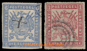 196865 - 1870 SG.16, 18a, issue M.J. Viljoen - Pretoria; Coat of arms