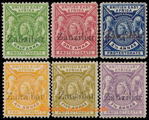 196870 - 1896 SG.41-46, Victoria EAST AFRICA ½A - 7½A with 