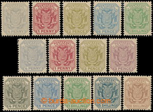 196877 - 1894-1895 SG.200-212a, two sets Coat of arms 1/2P-1Sh, issue
