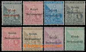196885 - 1885 SG.1-8, Mys Dobré Naděje 1/2P-1Sh s přetiskem BRITIS