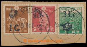 196909 - 1942 JAPONSKÁ OKUPACE, SG.J58-J60, japonské 1-3Sen s přet