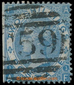196916 - 1867 PŘEDBĚŽNÉ BRITSKÉ  SG.Z28, Viktorie 2Sh modrá s r