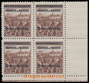 197077 - 1939 Pof.16, Český ráj 3Kč hnědá, pravý dolní rohov