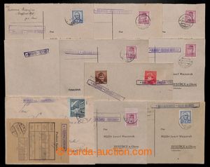197090 - 1946-1947 sestava 11ks lístků s otisky raz. různých poš