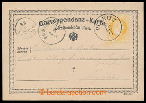 197107 - 1874 Ferch.4E/ Mi.P24 II., ERROR 5 Kreuzer yellow sent to Au