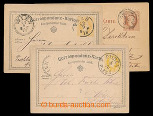 197108 - 1875-1878 PERFÍN FORRUNNERS comp. of 3 PC with embossed com