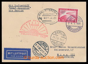 197207 - 1931 POLARFAHRT 1931, Let-lístek zaslaný do Vídně, přep