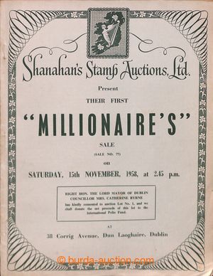 197251 - 1958 SHANAHAN´S STAMP AUCTIONS - FIRST MILLIONAIRE´S SALE,