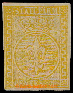 197261 - 1853 Sass.6a,  Coat of arms 5C yellow; very nice piece with 