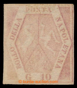 197266 - 1859 Sass.11, Znak 10Gr II. Tavola, carminio rosa; bezvadný