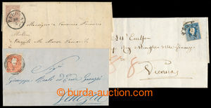 197307 - 1858 3 letters, Ferch.9II-11II, Franz Joseph I. 5Sld, 10Sld,