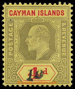 197367 - 1907 SG.29var, Edward VII. 4P with overprint 1P; very fine p