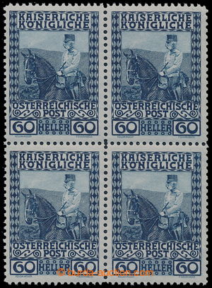 197368 - 1908 PLATE PROOF 60h blue, block of four, perf 12½;; VF