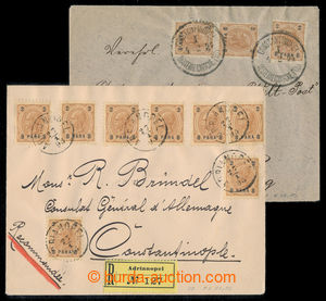 197425 - 1893-1894 LEVANTA  sestava 2ks dopisů vyfr. násobnými fra