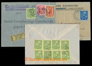 197429 - 1908-1911 LEVANTA  sestava 3ks dopisů, 1x přetištěná fi