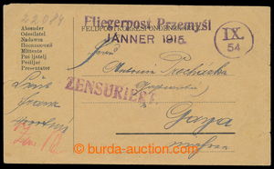 197446 - 1915 K.u.K.. FLIEGERPOST PRZEMYŚL / JÄNNER 1915, violet st