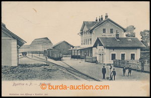 197459 - 1909 BYSTŘICE N. P. - railway-station, vagony, people; Us, 