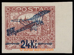 197465 -  Pof.L2IIs, I. provisional air mail stmp. 24Kč/500h, margin