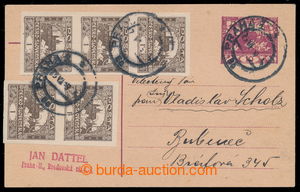 197478 - 1919 CDV10, uprated for II. postal rate 5 pcs of stamp. Hrad