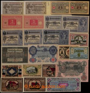 197508 - 1910-1944 NĚMECKO  sestava 30ks bankovek + 10ks nouzovek, r