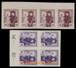 197560 -  PLATE PROOF  80h in brown color, horizontal strip of 4 with