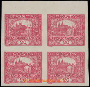 197570 -  Pof.9N joined spiral types, 20h carmine, imperforated BLOCK