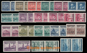 197597 - 1939 Pof.1-19, Overprint issue, complete set in pairs; at va