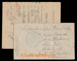 197660 - 1920 RUSKO / sestava 2ks celistvostí, 1x dopis zaslaný bez