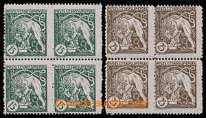 197670 -  Pof.27F, 28C, comp. 2 pcs of bloks of four, value 15h green