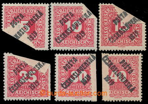 197681 -  Pof.72-74 and 76-78, Small numerals, comp. 6 pcs of with si