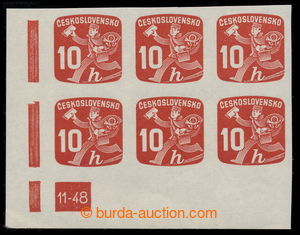 197766 - 1945 Pof.NV24, Newspaper stamp 10h red, L the bottom corner 