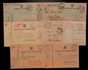 197777 - 1938 sestava 8ks lístků polní pošty s několika zajímav