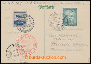 197818 - 1936 ZEPPELIN / 1. NORDAMERIKAFAHRT 1936, airmail card to Ne
