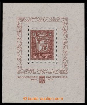 197825 - 1934 Mi.Bl.1, miniature sheet Vaduz 5Fr, size 103,5x125,5mm;