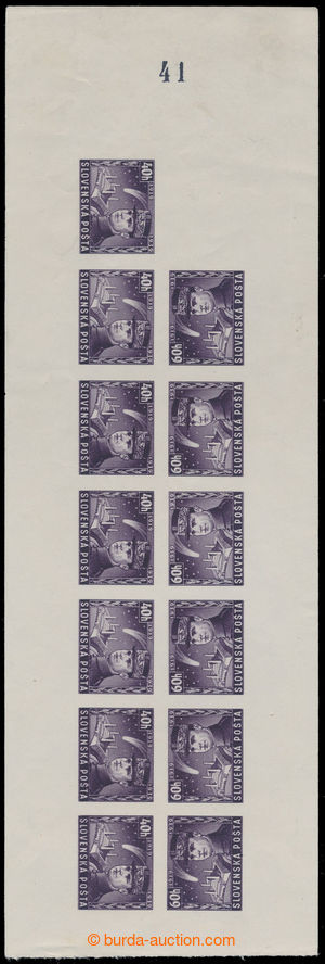 197959 - 1939 ZT  Alb.34-35, nezoubkovaný zkusmý tisk - soutisk 6ks