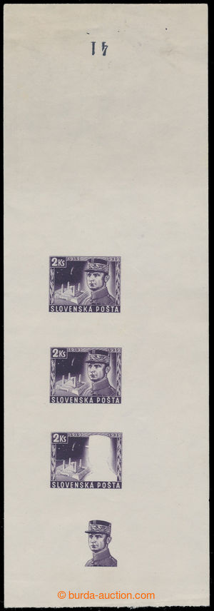 197960 - 1939 PLATE PROOF Alb.37, imperforated plate proof of stamp F