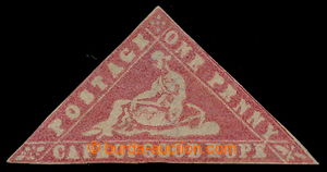 197988 - 1861 SG.13a, Hope 1P carmine, WOODBLOCK, on laid paper; very