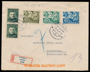 198064 - 1942 R-dopis s 2-jazyčnou R-nálepkou Podolínec/ Pudlein, 