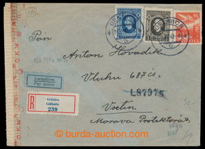198068 - 1943 cenzurovaný Let+R-dopis adresovaný do Protektorát Č